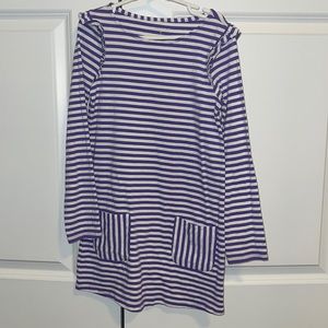 Girls Purple Striped Dress